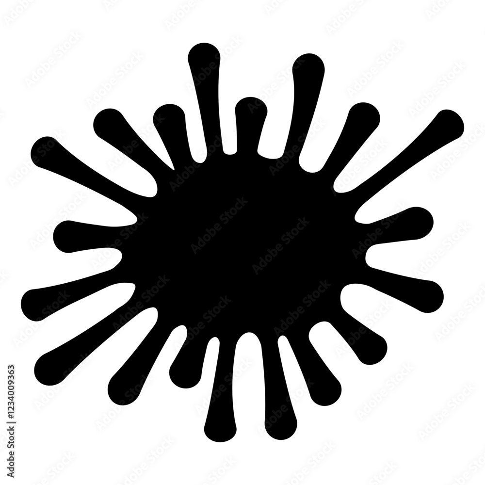 Poster Black Ink Splotch, blob stain drip drop splatter