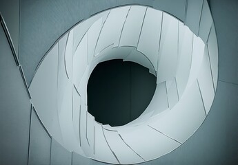 Obraz premium Abstract Spiral Architecture Design in Monochromatic Color Scheme