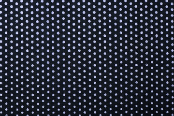 Fabric with white dots on a blue background.