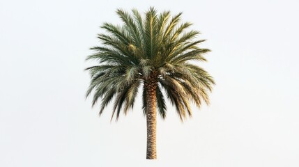 Single palm tree, sunny day, white background, tropical landscape, website design