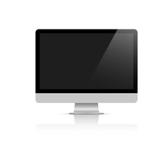 Fototapeta premium Realistic monitor with black screen