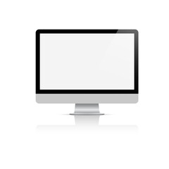 Fototapeta premium Realistic monitor on white background