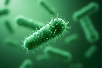 Naklejka premium bacteria cell on a microscope