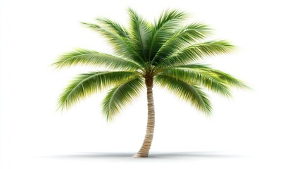 Tropical Coconut Palm Tree on White Background (1)