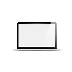 Laptop on white background realistic style