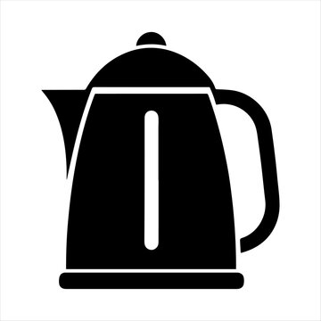recommend clip art: Electric kettle silhouette on white background