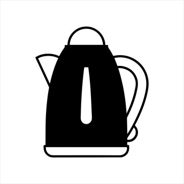 recommend clip art: Electric kettle silhouette on white background