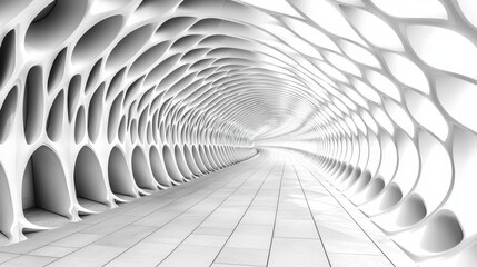 Naklejka premium Abstract White Architectural Tunnel Design
