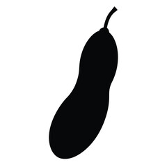 Tamarind Silhouette Vector Art Illustration and Black Tamarind Fruit Artwork Design