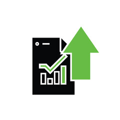 finance icon. financial development vector on white background. rising or strengthening graph. investment, healthy economy. Solid design style