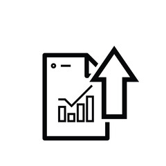 finance icon. financial development vector on white background. rising or strengthening graph. investment, healthy economy. Line design style