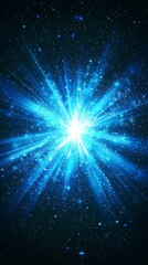 Blue cosmic burst, space background, energy, design