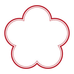 梅の花の形のフレームイラスト素材　コピースペースあり　背景透過