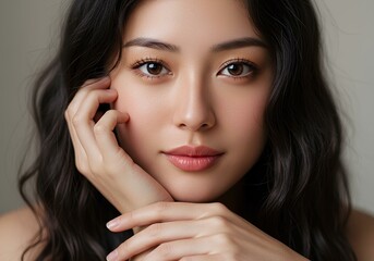 A Captivating beauty model with Wavy Hair