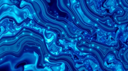 Obraz premium Abstract blue liquid marble texture with glowing particles: perfect for digital designs, websites, and backgrounds,