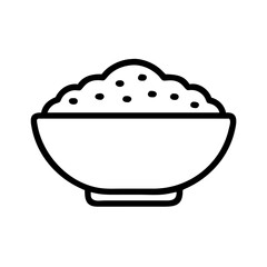 Bowl of Hot Rice Vector Icon for Food and Culinary Representation