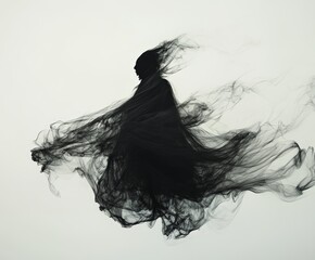 Fototapeta premium Ethereal Being: A Silhouette in Motion