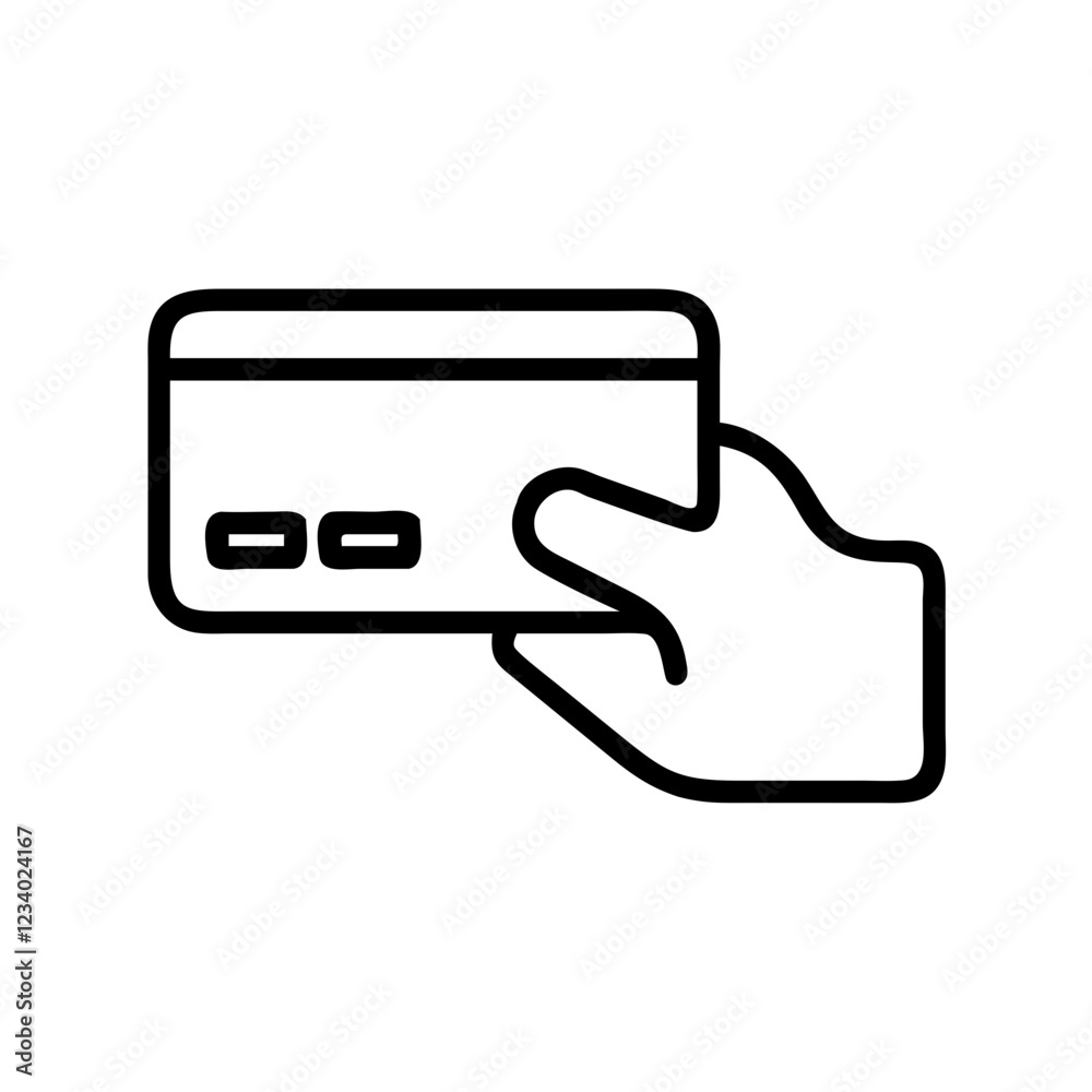 Poster credit card vector icon for payment and financial transactions representation