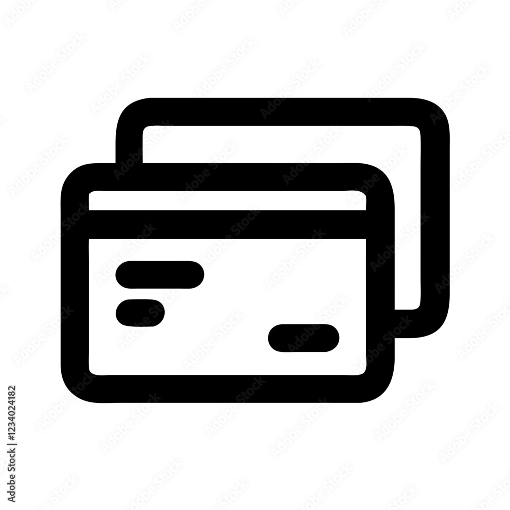 Poster credit card vector icon for payment and financial transactions representation