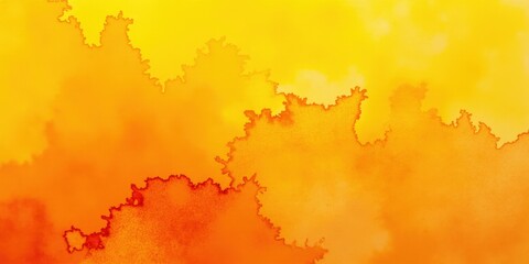 Fototapeta premium Vibrant watercolor canvas transitions from sunny yellow to fiery orange, showcasing rich textures that draw the eye across its dynamic surface