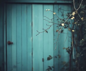 Serene Autumnal Doorway: A Branch's Gentle Embrace