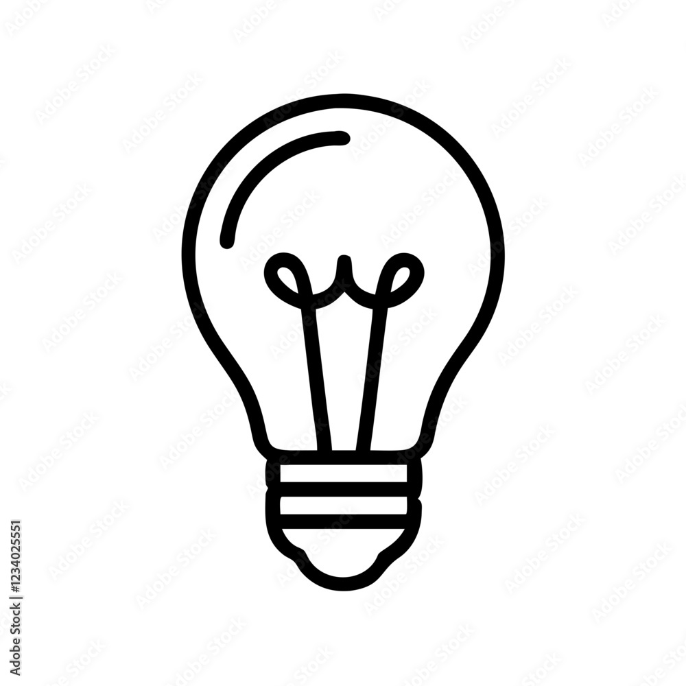 Poster Light Bulb Vector Icon for Illumination and Innovation Representation