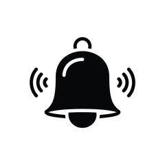 Black solid icon for bell
