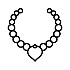 Obraz premium Pearl Necklace Vector Icon for Jewelry and Luxury Representation