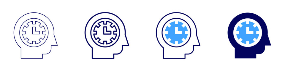 Efficiency employee icon in 4 different styles. Thin Line, Line, Bold, and Bold Line. Duotone style. Editable stroke