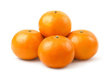 Mandarin tangerine isolate on white background. Clipping path.