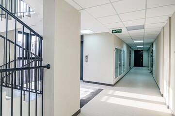 Russia, Moscow- May 27, 2020: interior apartment public place, house entrance. doors, walls, staircase corridors