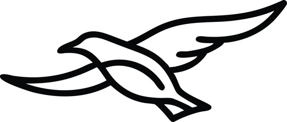 Ancient Egyptian symbol, stylized crow, black silhouette, minimalist design, hieroglyphic art, tribal motif, curved beak, simplified bird shape, bold graphic, cultural icon, contrasting black and whit