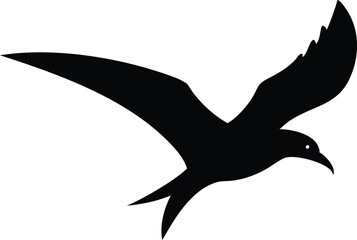 Ancient Egyptian symbol, stylized crow, black silhouette, minimalist design, hieroglyphic art, tribal motif, curved beak, simplified bird shape, bold graphic, cultural icon, contrasting black and whit