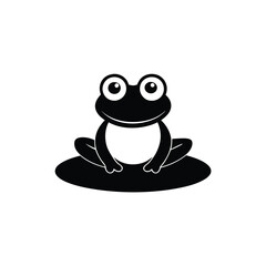 Simple and Cute Frog Silhouette vector.
