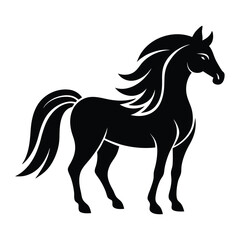 Obraz premium Minimalist Horse Icon with Elegant Lines and Bold Silhouette vector.
