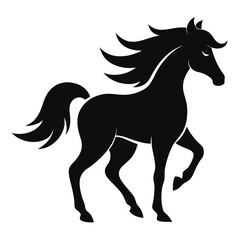 Minimalist Horse Icon with Elegant Lines and Bold Silhouette vector.