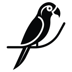 Vibrant Minimalist Parrot Icon with Elegant Feather Details.