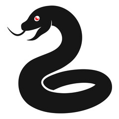 Naklejka premium Coiled Mystery A Minimalist Snake Design Symbolizing Power and Grace.