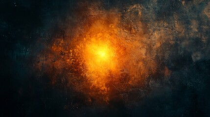 Obraz premium Fiery orange light radiates mysteriously through dark swirling clouds creating intense visual drama. AI Generated