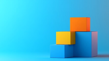 Obraz premium Colorful Cubes Arranged in a Step Formation