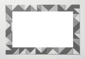Modern Geometric Frame with Blank Space for Custom Text or Photo, Stylish Gray and White Design