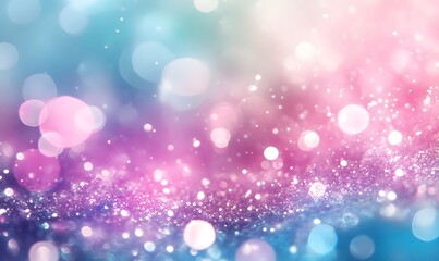 Fototapeta premium Sparkling pastel glitter background, bokeh lights, festive