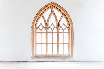 Obraz premium Minimalist Arched Window Design with Light Gray Background