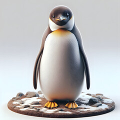 3d penguin with glasses