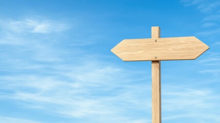 Wooden signpost against clear blue sky for direction and navigation concepts