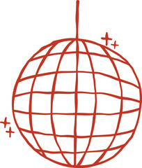 Outline fesive Disco Ball Doodle