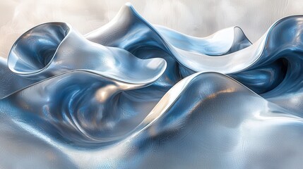 Abstract Liquid Metal Sculpture: Blue Hues