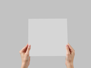 Hand holding Transparent card Mockup, Transparent flyer Mockup