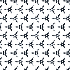 Seamless pattern with stars on white background. Vector illustration.