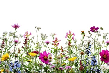Fototapeta premium Wildflowers border nature plant outdoors.